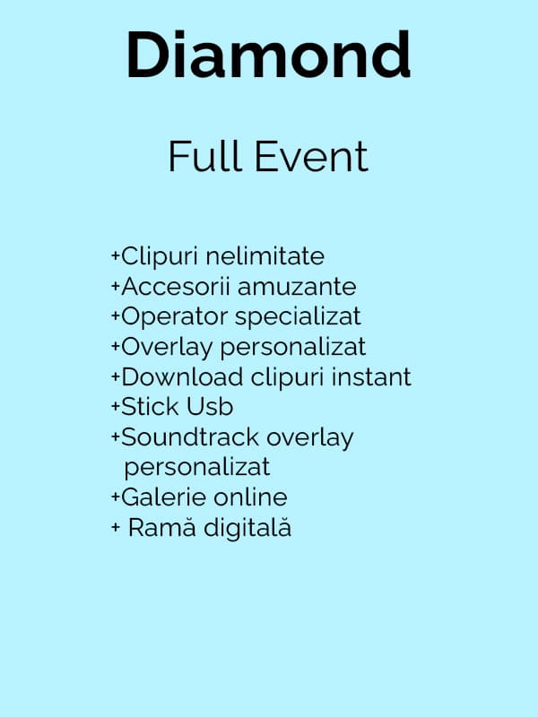 Pachet Diamond platformǎ video 360 Timișoara – servicii videobooth pentru nunți, botezuri și evenimente corporate