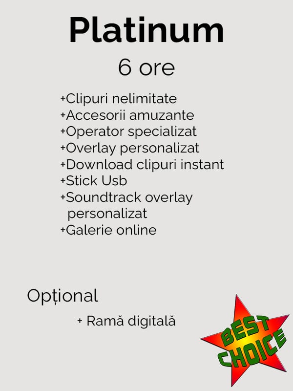 Pachet Platinum platformǎ video 360 Timișoara – servicii videobooth pentru nunți, botezuri și evenimente corporate